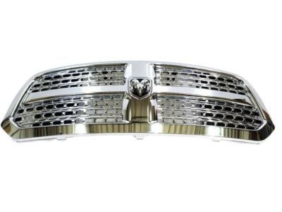 GRILLE CHROME FRAME W/CHROME PERFORATED WAVE INSERT REPLACEMENT FOR RAM PICKUP RAM 1500 2015 PARTSLINK NUMBER  CH1200424