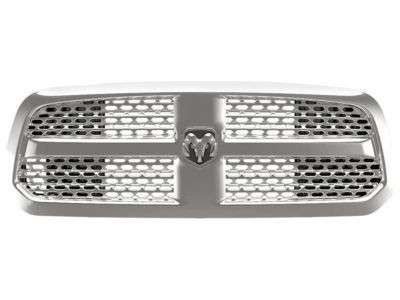GRILLE CHROME FRAME W/CHROME PERFORATED WAVE INSERT REPLACEMENT FOR RAM PICKUP RAM 1500 2015 PARTSLINK NUMBER  CH1200424
