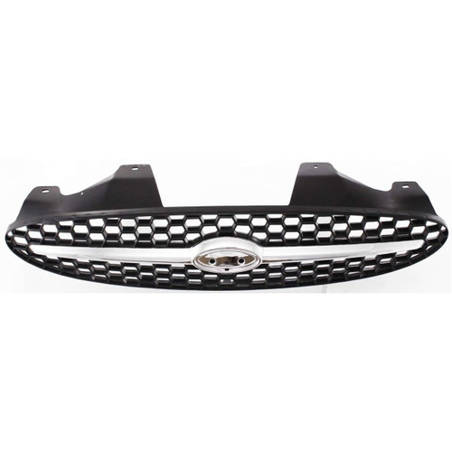 GRILLE CHROME/BLACK W/BLACK FRAME REPLACEMENT FOR FORD TAURUS 2002 PARTSLINK NUMBER  FO1200373