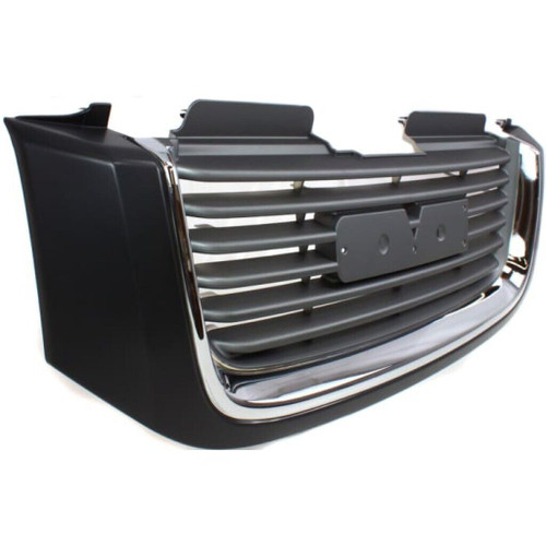 GRILLE CHROME/BLACK W/BLACK FRAME W/O H/L WASHER HOLE REPLACEMENT FOR GMC ENVOY 2002 PARTSLINK NUMBER  GM1200604