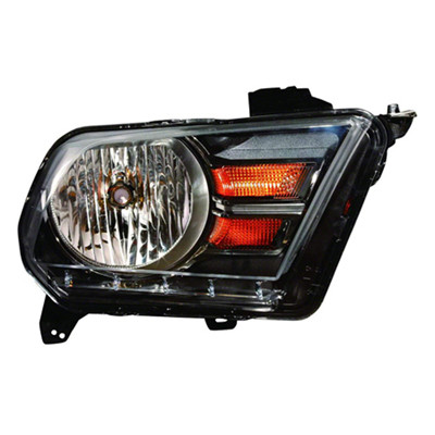 HEAD LAMP RH HALOGEN W/ GUN METAL GRAY STRIP BETWEEN AMBER LENSES / FOR GT/BOSS/CALIFORNIA EDITION CAPA    REPLACEMENT FOR FORD MUSTANG GT 2013 PARTSLINK NUMBER  FO2503276C