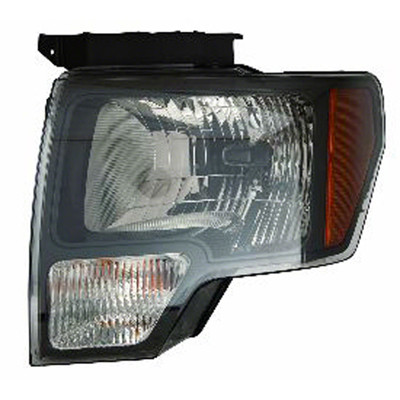 HEAD LAMP LH SVT RAPTOR MODEL SMOKED W/BLACK BORDER HQ   REPLACEMENT FOR FORD PICKUP FORD F150 SVT RAPTOR 2013 PARTSLINK NUMBER  FO2502289