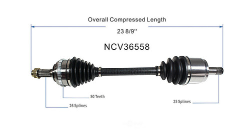 C V AXLE RH AT 80-3214 REPLACEMENT FOR HONDA CIVIC HATCHBACK 2002 PARTSLINK NUMBER  NCV36558