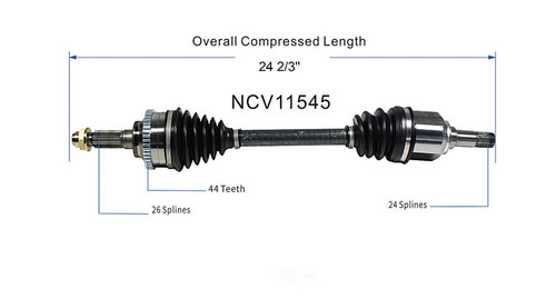 C V AXLE LH 4CYL 2.0L SOHC DOHC REPLACEMENT FOR MERCURY TRACER 2002 PARTSLINK NUMBER  NCV11545