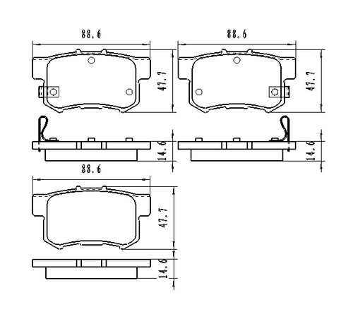 BRAKE PADS SET RR CERAMIC   REPLACEMENT FOR HONDA CRZ 2013 PARTSLINK NUMBERD537