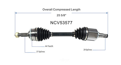 C V AXLE LH 4CYL 2.5L REPLACEMENT FOR NISSAN ALTIMA 2002 PARTSLINK NUMBER  NCV53577