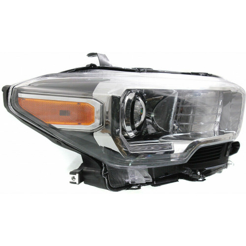 HEAD LAMP RH HALOGEN W/LED DRL/FOG LAMP/BLACK BEZEL HQ  REPLACEMENT FOR TOYOTA TACOMA PICKUP 2WD 2015 PARTSLINK NUMBER  TO2503244