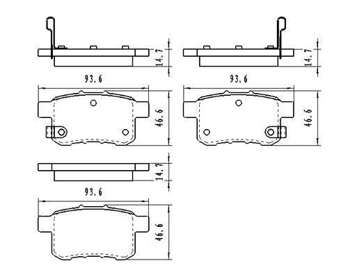 BRAKE PADS SET RR CERAMIC   REPLACEMENT FOR HONDA ACCORD SEDAN 2013 PARTSLINK NUMBER  D1336