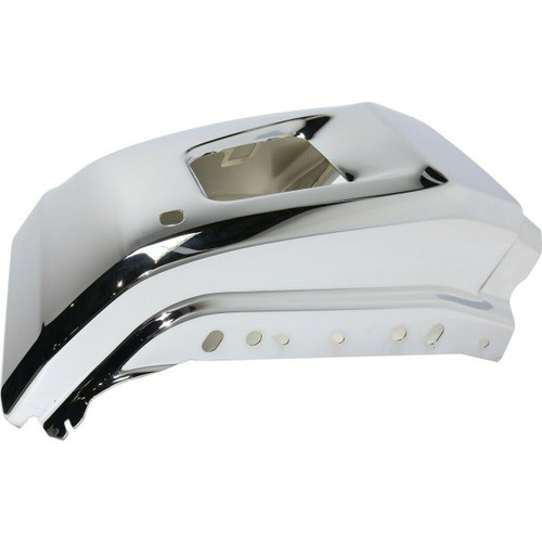 BUMPER END FR LH W/SENSOR HOLE CHROME  REPLACEMENT FOR TOYOTA TUNDRA 4WD 2015 PARTSLINK NUMBER  TO1004185