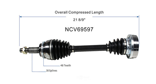 C V AXLE LH V6 3.0L FWD REPLACEMENT FOR  TOYOTA HIGHLANDER 2002 PARTSLINK NUMBER  NCV69597