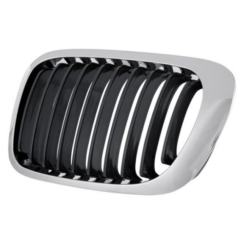 GRILLE LH BLACK W/CHROME TRIM REPLACEMENT FOR BMW 3 SERIES COUPE 2003 PARTSLINK NUMBER  BM1200164