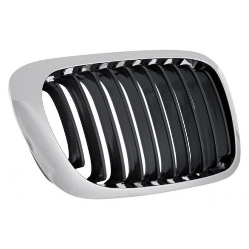 GRILLE RH BLACK W/CHROME TRIM REPLACEMENT FOR BMW 3 SERIES COUPE 2003 PARTSLINK NUMBER  BM1200163