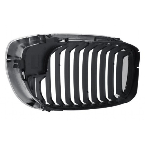 GRILLE LH CHROME/BLACK [11 BLACK VERTICAL BARS WITH CHROME FACE SURROUNDED BY CHROME FRAME] REPLACEMENT FOR BMW 3 SERIES CONVERTIBLE  2003 PARTSLINK NUMBER  BM1200156
