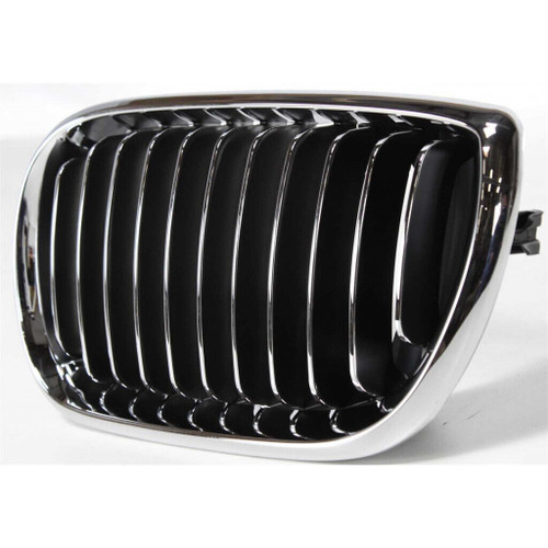 GRILLE LH CHROME.BLACK REPLACEMENT FOR BMW 3 SERIES SEDAN EXCULDE 330E AND 340I 2003 PARTSLINK NUMBER  BM1200128