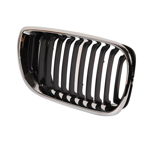 GRILLE RH CHROME/BLACK REPLACEMENT FOR BMW 3 SERIES SEDAN EXCULDE 330E AND 340I 2003 PARTSLINK NUMBER  BM1200127