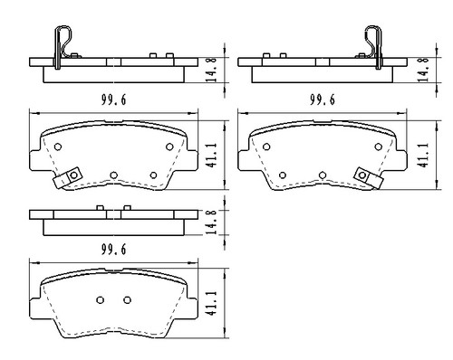BRAKE PADS SET RR CERAMIC    REPLACEMENT FOR KIA RIO HATCHBACK 2013 PARTSLINK NUMBER  	D1544
