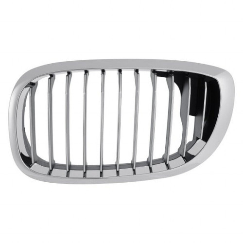 GRILLE LH CHROME/BLACK [11 BLACK VERTICAL BARS WITH CHROME FACE SURROUNDED BY CHROME FRAME]  REPLACEMENT FOR BMW 3 SERIES CONVERTIBLE 2006 PARTSLINK NUMBER  BM1200156
