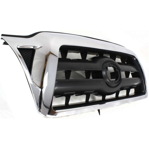 GRILLE CHROME/BLACK REPLACEMENT FOR TOYOTA TACOMA PICKUP 4WD 2005 PARTSLINK NUMBER TO1200268