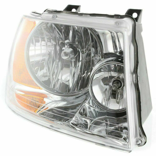 HEAD LAMP RH CHROME W/O OFF ROAD PKG HQ REPLACEMENT FOR FORD EXPEDITION 2003 PARTSLINK NUMBER  FO2503181