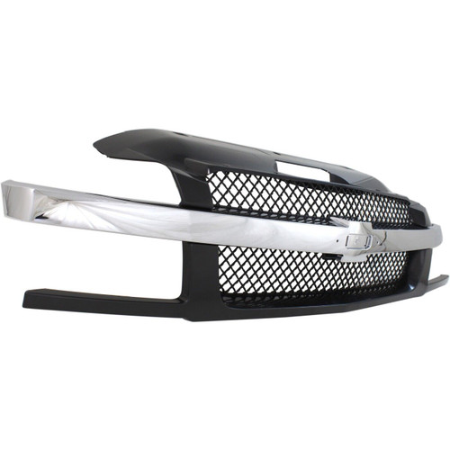 GRILLE BLACK W/CHROME MLDG W/BODY CLADDING  REPLACEMENT FOR CHEVROLET AVALANCHE 2006 PARTSLINK NUMBER  GM1200543