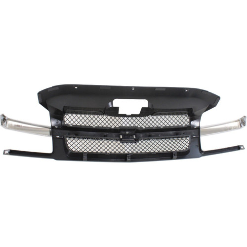 GRILLE BLACK W/CHROME MLDG W/BODY CLADDING  REPLACEMENT FOR CHEVROLET AVALANCHE 2006 PARTSLINK NUMBER  GM1200543