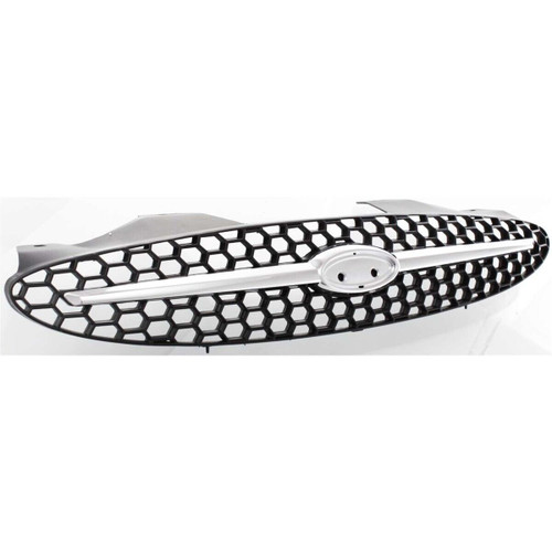 GRILLE CHROME/BLACK W/BLACK FRAME REPLACEMENT FOR FORD TAURUS 2003 PARTSLINK NUMBER  FO1200373