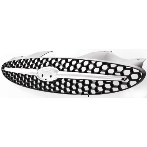 GRILLE CHROME/BLACK W/BLACK FRAME REPLACEMENT FOR FORD TAURUS 2003 PARTSLINK NUMBER  FO1200373