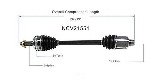 C V AXLE RH REPLACEMENT FOR ACURA MDX 2004 PARTSLINK NUMBER NCV21551
