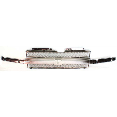 GRILLE CHROME/BLACK W/O WASHER HOLE  REPLACEMENT FOR CHEVROLET TRAILBLAZER 2006 PARTSLINK NUMBER  GM1200477