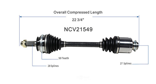 C V AXLE RH TYPE-S REPLACEMENT FOR ACURA RSX 2004 PARTSLINK NUMBER NCV21549