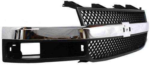 GRILLE FR CHROME/BLACK W/COMPOSITE HEAD LAMP REPLACEMENT FOR CHEVROLET VAN CHEVY EXPRESS 2006 PARTSLINK NUMBER GM1200535 GRILLE FR CHROME/BLACK W/COMPOSITE HEAD LAMP REPLACEMENT FOR CHEVROLET VAN CHEVY EXPRESS 2006 PARTSLINK NUMBER GM1200535