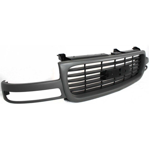 GRILLE BLACK HORIZONTAL BARS W/TEXTURED GRAY FRAME REPLACEMENT FOR GMC YUKON XL 2003 PARTSLINK NUMBER  GM1200429