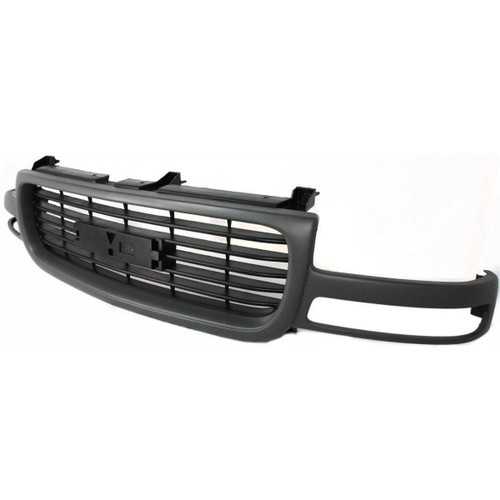 GRILLE BLACK HORIZONTAL BARS W/TEXTURED GRAY FRAME REPLACEMENT FOR GMC YUKON XL 2003 PARTSLINK NUMBER  GM1200429
