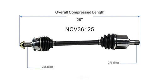 C V AXLE LH 4CYL 80-3237 REPLACEMENT FOR HONDA ACCORD COUPE 2003 PARTSLINK NUMBER NCV36125 C V AXLE LH 4CYL 80-3237 REPLACEMENT FOR HONDA ACCORD COUPE 2003 PARTSLINK NUMBER NCV36125