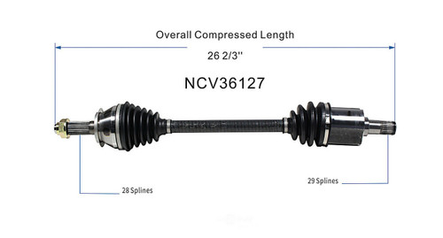 C V AXLE LH V6 80-3241 REPLACEMENT FOR HONDA ACCORD COUPE 2003 PARTSLINK NUMBER  NCV36127