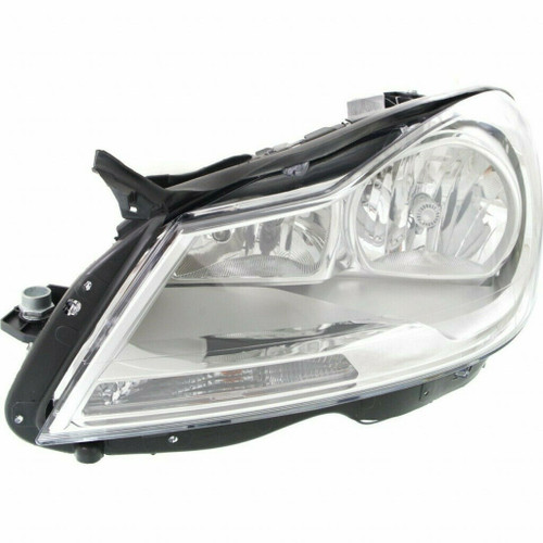 HEAD LAMP LH HALOGEN CHROME HOUSING SDN W/O CORNERING LAMP HQ REPLACEMENT FOR MERCEDES C350 2013 PARTSLINK NUMBER MB2502187
