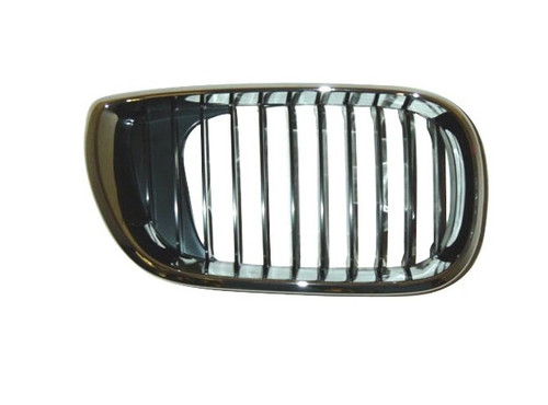 GRILLE RH CHROME/BLACK REPLACEMENT FOR BMW 3 SERIES SEDAN- EXCULDE 330E AND 340I 2004 PARTSLINK NUMBER  BM1200127