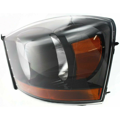 HEAD LAMP LH W/BLACK BEEZEL HQ  REPLACEMENT FOR DODGE PICKUP DODGE RAM 1500 2006 PARTSLINK NUMBER   CH2518115