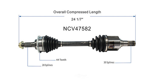 C V AXLE LH V6 3.0L REPLACEMENT FOR MAZDA MAZDA 6 2003 PARTSLINK NUMBER  NCV47582