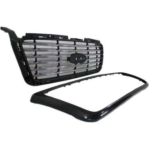 GRILLE (LARIAT-LTD) PTD CENTER W/CHROME FRAME HARLEY DAVIDSON EDITION  REPLACEMENT FOR FORD PICKUP FORD LIGHTDUTY (F150) 2006 PARTSLINK NUMBER  FO1200517