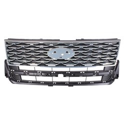 GRILLE MATTE BLACK W/CHROME MOULDING PLATINUM MODEL  REPLACEMENT FOR FORD EXPLORER 2019 PARTSLINK NUMBER FO1200628