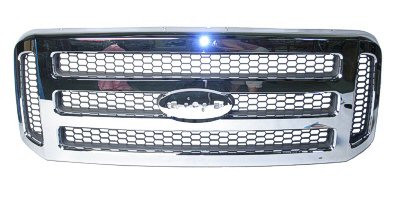 GRILLE ALL CHROME XLT/LARIAT/AMARILLO MODEL REPLACEMENT FOR FORD PICKUP FORD SUPERDUTY - (F250-F350) 2006 PARTSLINK NUMBER FO1200456 GRILLE ALL CHROME XLT/LARIAT/AMARILLO MODEL REPLACEMENT FOR FORD PICKUP FORD SUPERDUTY - (F250-F350) 2006 PARTSLINK NUMBER FO1200456
