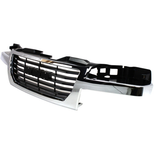 GRILLE CHROME FRAME W/BLACK CENTER REPLACEMENT FOR GMC CANYON 2006 PARTSLINK NUMBER  GM1200530