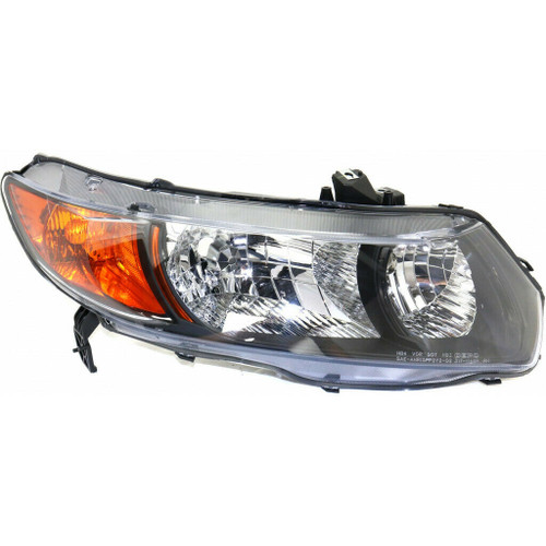 HEAD LAMP RH BLACK HOUSING HQ REPLACEMENT FOR HONDA CIVIC COUPE 2006 PARTSLINK NUMBER HO2519111 HEAD LAMP RH BLACK HOUSING HQ REPLACEMENT FOR HONDA CIVIC COUPE 2006 PARTSLINK NUMBER HO2519111