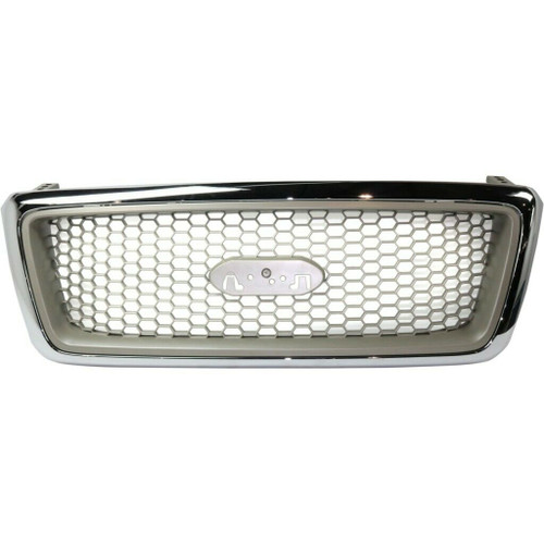 GRILLE CHROME FRAME W/CHAMPAGNE HONEYCOMB LARIAT MODEL REPLACEMENT FOR FORD PICKUP FORD LIGHTDUTY (F150) 2004 PARTSLINK NUMBER FO1200427 GRILLE CHROME FRAME W/CHAMPAGNE HONEYCOMB LARIAT MODEL REPLACEMENT FOR FORD PICKUP FORD LIGHTDUTY (F150) 2004 PARTSLINK NUMBER FO1200427
