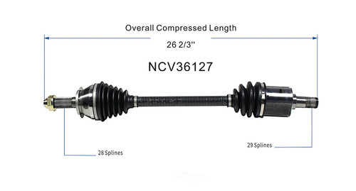 C V AXLE LH V6 80-3241 REPLACEMENT FOR  ACURA TL 2007 PARTSLINK NUMBER  NCV36127