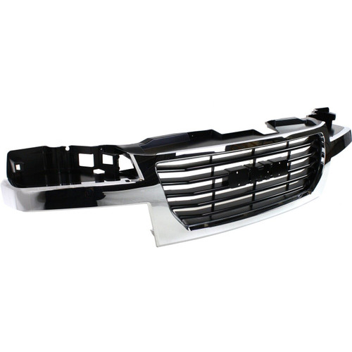 GRILLE CHROME FRAME W/BLACK CENTER REPLACEMENT FOR GMC CONYON 2004 PARTSLINK NUMBER GM1200530