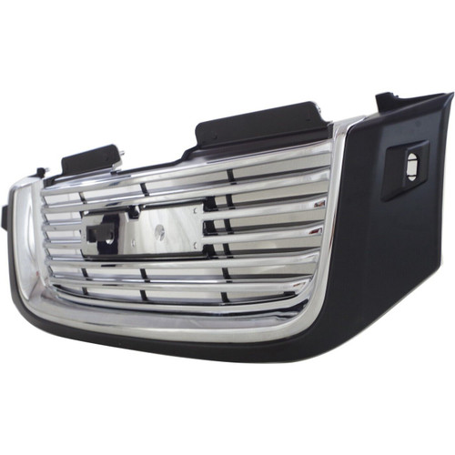 GRILLE CHROME/BLACK W/BLACK FRAME W/H/L WASHER HOLE REPLACEMENT FOR GMC ENVOY  2004 PARTSLINK NUMBER GM1200605