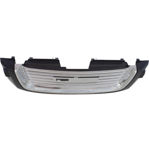 GRILLE CHROME/BLACK W/BLACK FRAME W/H/L WASHER HOLE REPLACEMENT FOR GMC ENVOY  2004 PARTSLINK NUMBER GM1200605