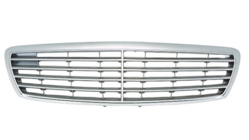 GRILLE SILVER W/CHROME FRAME (ELEGANCE PKG)  REPLACEMENT FOR MERCEDES E500 2006 PARTSLINK NUMBER  MB1200134